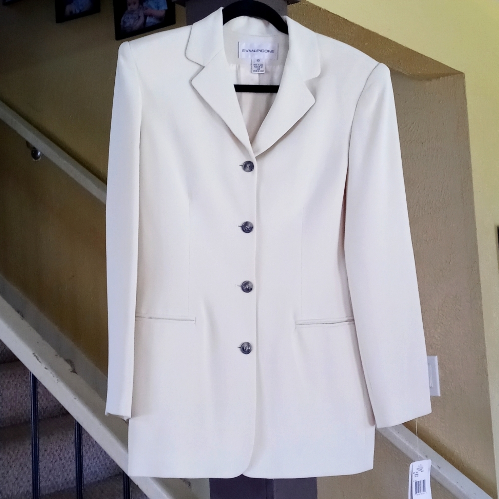 Evan-Picone Silk Karma Green Tea Colored Blazer Dress Jacket Women's Size 10 NWT